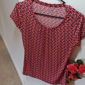 Multicolored Scoop Neck Blouse